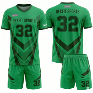 Men’s <b>Athletic</b> Soccer Set REXFIT SPORTS Jersey Shorts Uniform Breathable Training Football Sportswear OEM Uniform Set - Product Image 4