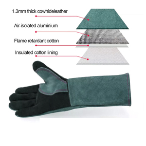 Gants de soudure résistants au feu, en cuir de vachette pleine fleur, pour travaux de construction, longueur 14 pouces, vente promotionnelle - Product Image 4