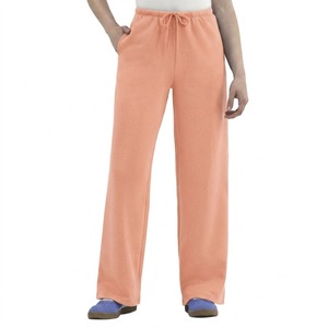 Pantalones Anchos de Forro Polar Rosa para Mujer, Cintura Media, Corte Regular, Largos, con Cordón, Color Sólido, Estilo Veraniego, Desgastados - Product Image 3