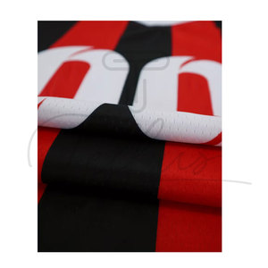 Camiseta de Fútbol Personalizada a Rayas Rojas y Negras, Cuello en V, Manga Corta, Transpirable, de Poliéster, Unisex, para Adultos, con Estampado Sublimado - Product Image 5