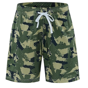 Pantalones Cortos Deportivos Transpirables con Cordón Ajustable, 100% Poliéster, Lona de 160g, Resistentes al Viento, Cintura Media, Bolsillos con Impresión Digital, Logotipo Personalizado para Hombre - Product Image 3