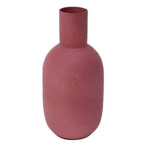 Jarrón Texturizado Rosa Estilo Wabi-Sabi de Lujo, Botella Decorativa Minimalista para Flores Secas, Acabado Mate, Centro de Mesa para Sala de Estar - Product Image 1