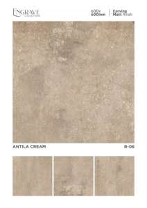 Azulejos de porcelana mate tallados de 600x600 mm, desarrollados para ofrecer un relieve superficial suave, un tono natural y una durabilidad interior prolongada. - Product Image 3