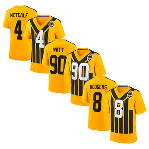 Maillot de football américain personnalisé à séchage rapide pour hommes et enfants, col en V, rayé, uniforme de sport d'entraînement, vente en gros - Product Image 3