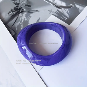 Brazaletes de pulseras de resina epoxi para mujer con encanto Simple de lujo con piedra de moissanita Rfcrafts Venta - Product Image 6