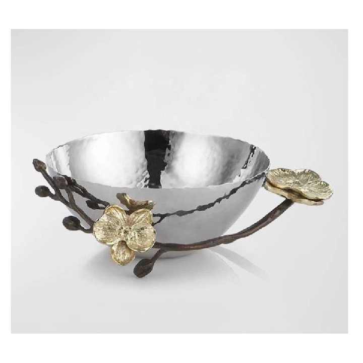 Hot Selling Hammered Square Tray with Golden Wine Handle Aluminium Tray For Breakfast Drinks Snack for Coffee Table