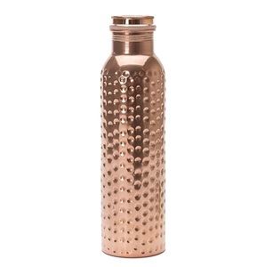 Superior Quality <b>Copper</b> Water <b>Bottle</b> with Hammered Design 1000ml Leak Proof <b>Copper</b> Vessel for Healthy <b>Drinking</b> Water - Product Image 1
