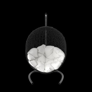 Black Synthetic Rattan <b>Hanging</b> Egg Chair Outdoor Patio Swing Wholesale - Product Image 1