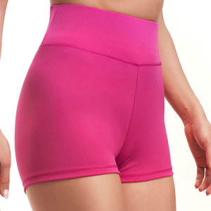 Shorts de sport/yoga pour femmes, respirants, confortables, couleur unie, taille haute, effet push-up, séchage rapide, en Spandex/Nylon, avec poches, vente en gros - Product Image 2