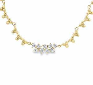 Collares de cadena de bolas con cuentas de diamante, redondos, de lujo, cultivados en laboratorio, únicos para bodas, de 15 pulgadas, para superposición, de oro macizo de 14k y 18k, del fabricante - Product Image 5