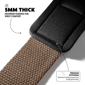สายรัดข้อมือยกน้ำหนักแบบนีโอพรีนบุผ้าฝ้าย พร้อมโลโก้ OEM แบบกำหนดเอง สำหรับเดดลิฟท์ ขายส่ง - Product Image 2