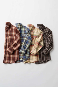 Chemises en flanelle décontractées à manches longues pour hommes grandes tailles, 100 % coton, à carreaux, avec fermeture boutonnée dissimulée et coupe ample – Vente en gros - Product Image 3