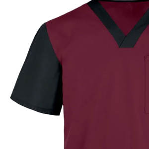 Blouse d'hôpital unisexe à manches courtes en tissu jersey peigné extensible 4 directions, qualité supérieure 100% pour uniforme d'infirmière - Product Image 4