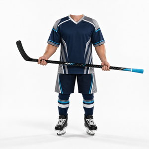 เสื้อฮอกกี้น้ำแข็งแบบสั่งทำพิเศษ ระบายอากาศได้ดี ผลิตจากโพลีเอสเตอร์  ชุดกีฬาทีมแบบซับลิเมชั่น  มีไซส์ใหญ่ พร้อมจำหน่าย - Product Image 1