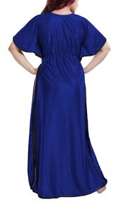 New Style Breathable Moroccan <b>Kaftan</b> Dress Batwing Wide Sleeve VNeck Polyester Regular Fit Floor Length Casual Evening Party - Product Image 3