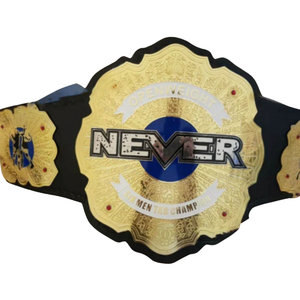เข็มขัดแชมป์เปี้ยนเปิดน้ำหนักสำหรับผู้ชาย รุ่น Open Weight NEVER, เข็มขัดแชมป์มวยปล้ำแบบกำหนดเอง, ดีไซน์สีทองและสีดำ, ของสะสมระดับพรีเมียม - Product Image 5