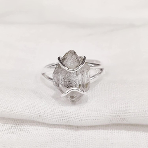 Anillo de plata Herkimer, anillo con piedra preciosa Herkimer, anillo de plata de ley 925, anillo hecho a mano, anillo de aniversario, boda, cumpleaños, para ella - Product Image 4
