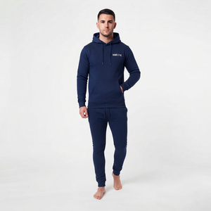 Ensemble de survêtement homme coupe classique, personnalisable avec logo, pour le sport et le jogging, OEM, bleu marine tendance - Product Image 1