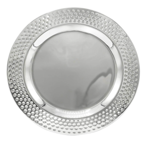 Offre Spéciale mariage rond aluminium métal brillant clair argent perlé plaques de chargeur pour la fête et la décoration au meilleur prix - Product Image 2