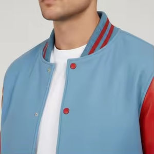 Chaqueta Varsity Reversible de Punto para Hombre, Tallas Grandes, Lisa, Teñida, con Cuello Alto, Transpirable, Resistente al Viento, para Otoño, Fabricación Personalizada - Product Image 6