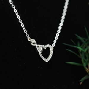 Wholesale 925 Sterling Silver Moissanite <b>Infinity</b> Heart Link Chain Necklace Trendy Jewelry for Women Perfect Gift - Product Image 2