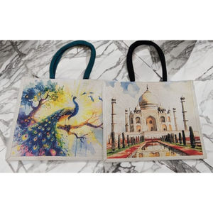 Sac en toile de coton imprimé - Design durable, léger, à un seul niveau, écologique, grande capacité pour chambre, armoire, extérieur, alimentation - Product Image 2