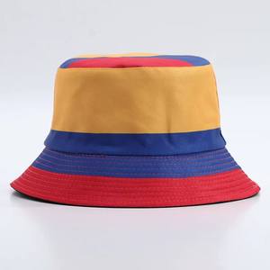 Colombia Flag Fruit Print Outdoor Beach Fishing Bucket <b>Hat</b> Unisex Polyester Casual Spring <b>Summer</b> with Letter Print Brim 54-56CM - Product Image 3