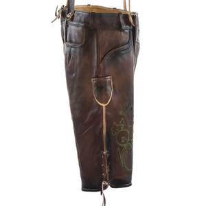 Pantalones Cortos de Cuero Auténtico Estilo Bávaro, Diseño Nuevo y Elegante, Transpirables, con Tirantes, Traje Tradicional Alemán, Precio de Fábrica - Product Image 4
