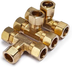 Conectores en T de Latón Personalizados, Mecanizados por CNC, Lisos, de 1/8", 1/4", 3/8", 1/2", 6mm, 8mm, 10mm, 12mm, con Doble Férula de Compresión Hidráulica - Product Image 6
