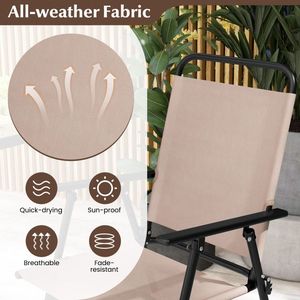 Conjunto de Bistro para Exteriores de 3 Piezas con 2 Sillas Plegables para Jardín - Product Image 2