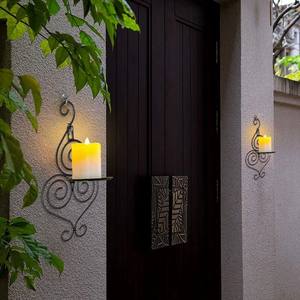 Ensemble de appliques murales décoratives en métal noir, design élégant en forme de cœur, construction robuste, lumière chaude, décoration intérieure classique - Product Image 3