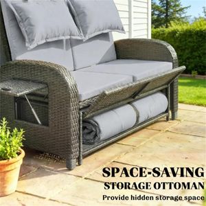 Poltrona Letto da Esterno Grigia per Giardino - Product Image 4