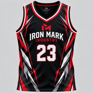 เสื้อบาสเก็ตบอล IRON MARK INDUSTRY แบบยูนิเซ็กซ์ คอวี แขนกุด พิมพ์ลายแบบซับลิเมชั่น ระบายอากาศได้ดี หมายเลข 23 ชุดยูนิฟอร์มผ้าตาข่าย สำหรับผู้ใหญ่ ทุกฤดูกาล 100% - Product Image 2