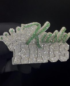 Colgante de Corona Personalizado, Plata 925, Moissanita, Estilo Hip Hop, Unisex, para Regalo - Product Image 1