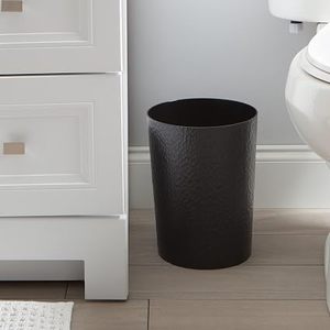 Metal Waste <b>Bin</b> Decorative Metal Trash Can Dustbin Garbage <b>Bin</b> Storage Basket <b>Office</b> Home Hotel Bedroom Bathroom Kitchen Waste - Product Image 3