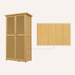 Casetta da Giardino in Legno Giallo 5FT X 3FT con 2 Grandi Porte in Legno, Facile da Montare, Telaio in Lega di Alluminio, Tetto in Asfalto - Product Image 4