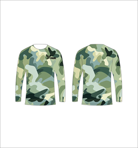 T-shirt de sport respirant à manches longues camouflage vert pour l'entraînement et la performance athlétique - Product Image 1
