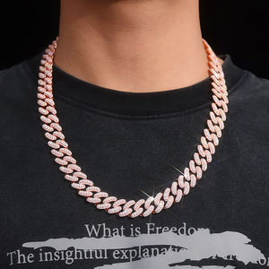 Artine Lab Diamond Luxury Rose Gold Cuban Link Hip Hop Chain Iced Out Moissanite <b>Statement</b> <b>Necklace</b> for Men Women IGI Certified - Product Image 1