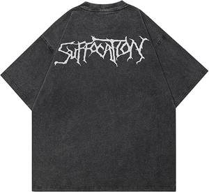 T-shirts pour hommes en coton 100% de haute qualité, effet délavé, impression personnalisée, séchage rapide, manches courtes, fabrication OEM. - Product Image 5