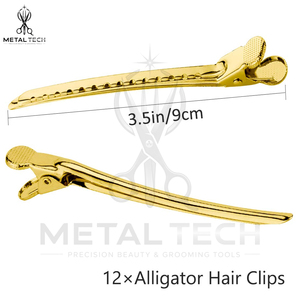 Pinces à cheveux professionnelles en métal doré, type bec de canard, pour le coiffage et le sectionnement, accessoires de coiffure robustes pour salon - Product Image 3