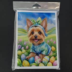 Whimsical A7 Size 5x7 Silky Terrier <b>Easter</b> Egg Hunt Blank Note <b>Cards</b> <b>Pack</b> of 8 with Envelopes Greeting <b>Cards</b> - Product Image 3