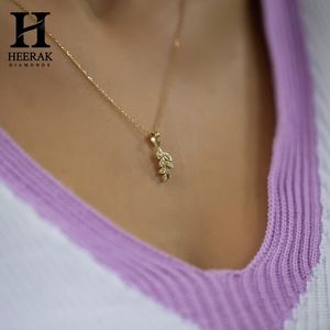 Leaf Lab Grown Diamond Pendant Necklace for Women Nature Inspired Fine Jewellery Custom Jewellery <b>Gift</b> For Women - Product Image 5