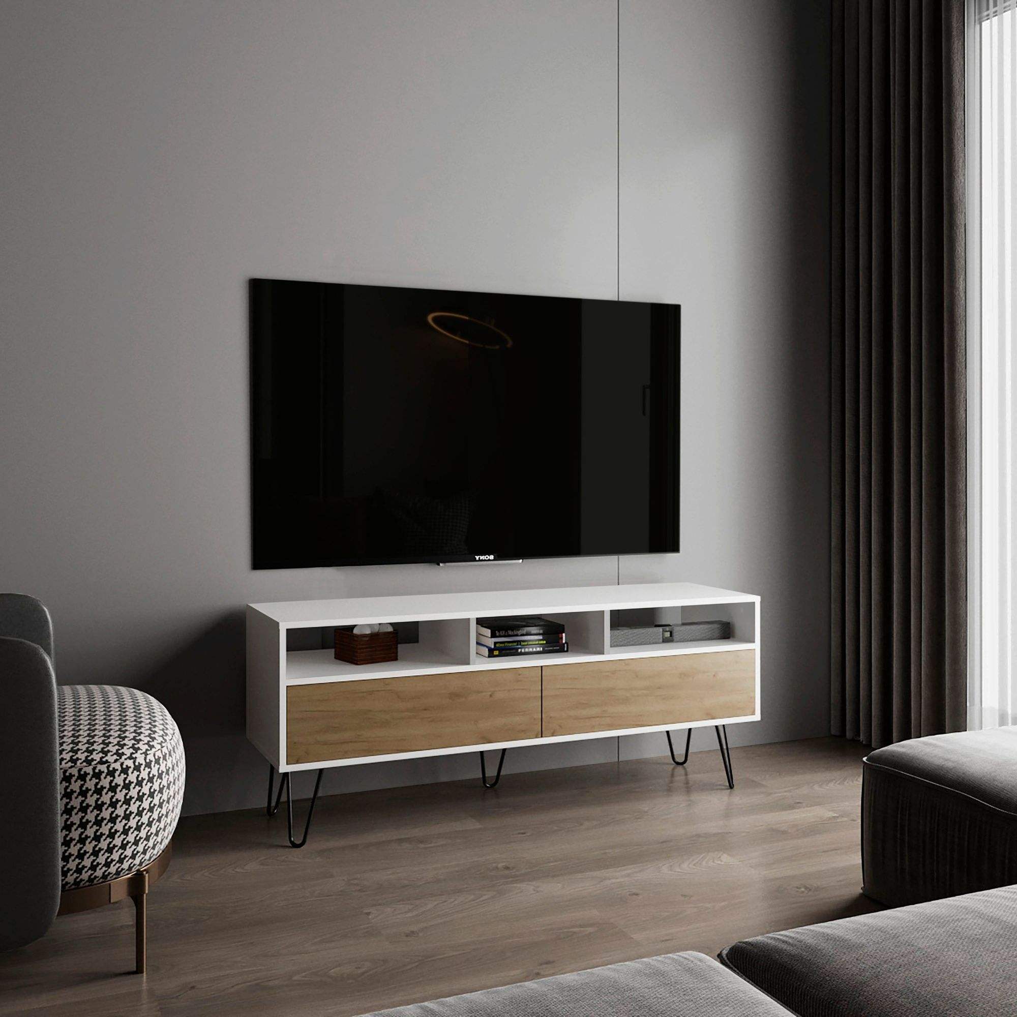 White / Natural Oak Color