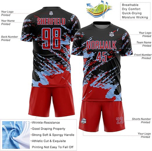 Ensemble de maillots de football personnalisés à séchage rapide, tenue d'entraînement, uniforme de football, ensemble complet de football, fabricant - Product Image 2