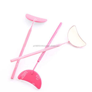 ขนตาต่อขนตาสแตนเลสสีชมพูเคลือบพร้อมที่จับมีไฟขยายขนตาจำนวนมาก - Product Image 4