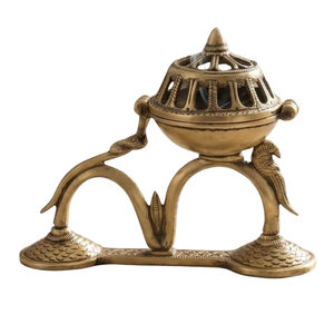 Quemador de incienso de latón puro de alta calidad con acabado pulido, quemador de Loban tradicional de latón vintage para decoración del hogar. - Product Image 4