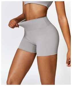 Shorts Deportivos para Mujer, Cintura Alta, Secado Rápido, Impermeables, Transpirables, Ecológicos, con Bolsillo con Cremallera, Spandex/Poliéster - Product Image 1