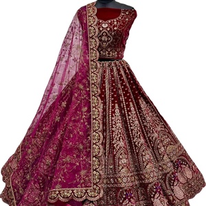 Dupatta ปักแบบหนาและงานเงียบขรึมพร้อมชุดผ้าแคนวาสและผ้าแคนวาสมาตรฐานสำหรับเจ้าสาว lehengacholi - Product Image 1