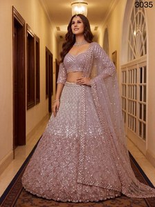 AARIKA Lehenga en tulle épais de qualité supérieure, broderie de designer, sequins, travail Zari, avec Blouse, Dupatta et Cancan, tenue ethnique pour mariages et fêtes, livraison rapide - Product Image 2
