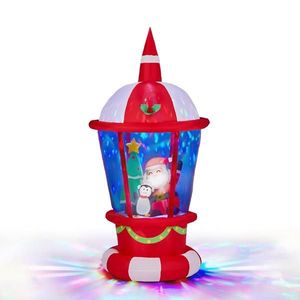 Decorazione Natalizia Gonfiabile in PVC da 2,2 Metri con Luci, Divertente Babbo Natale, Pinguino e Faro, Decorazioni da Giardino - Product Image 1